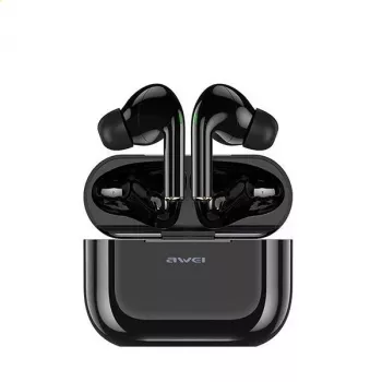 Cuffie Bluetooth 5.0 AWEI T29 TWS + stazione di ricarica nero/nero