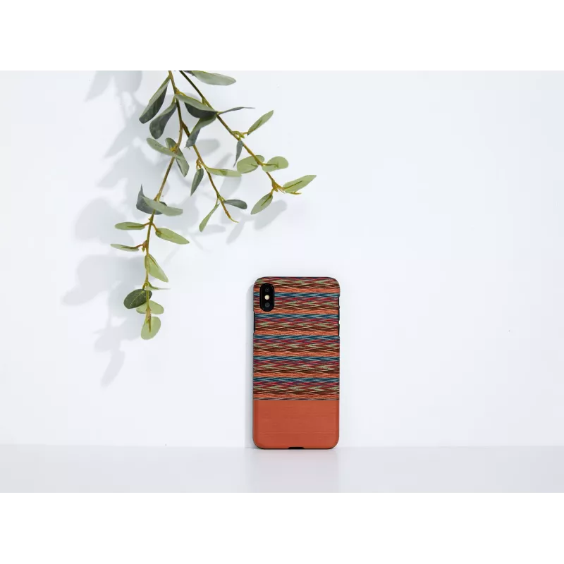 Custodia per smartphone man and wood per iPhone XS Max – motivo a quadri marrone con bordo nero