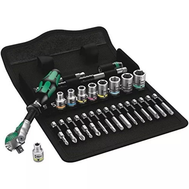 Wera Zyklop Speed 8100 SA 6 set con cricchetto, inserti e bussole, 28 pz.