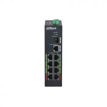Switch DAHUA DH-LR2110-8ET-120 L2 8x Fast Ethernet (10/100) PoE, 48–57V, 8,8 Gbit/s, MAC 8000, nero