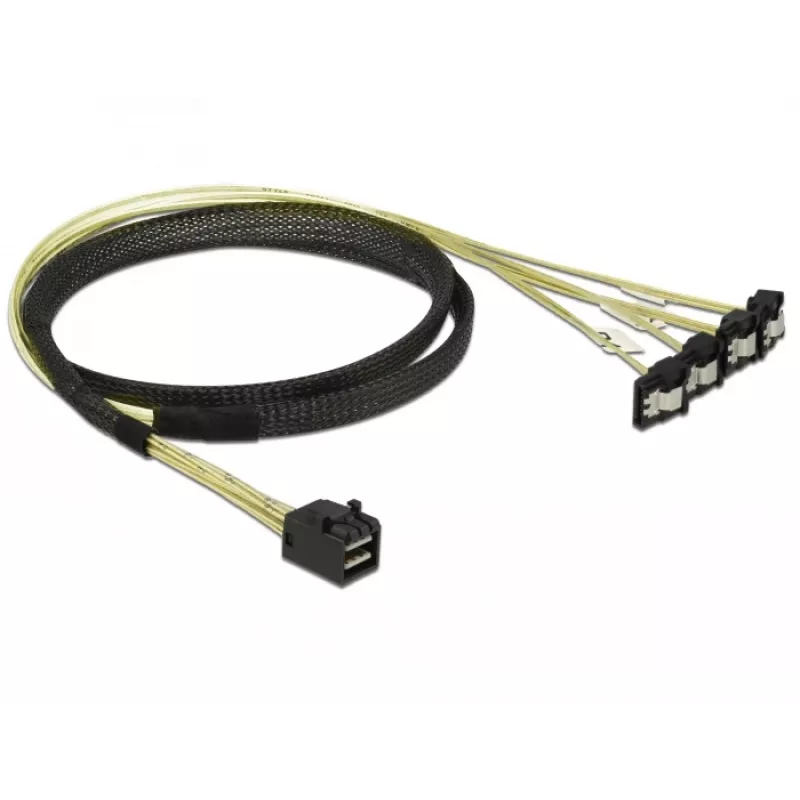Cavo SCSI DeLOCK 85685 nero giallo 1 m 1 x Mini SAS HD SFF-8643 4 x SATA 7 Pin