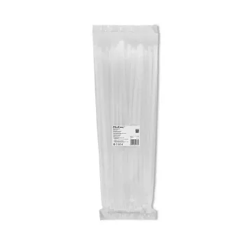 Set organizzatore di cavi QOLTEC 52236 — 100 pezzi, bianco