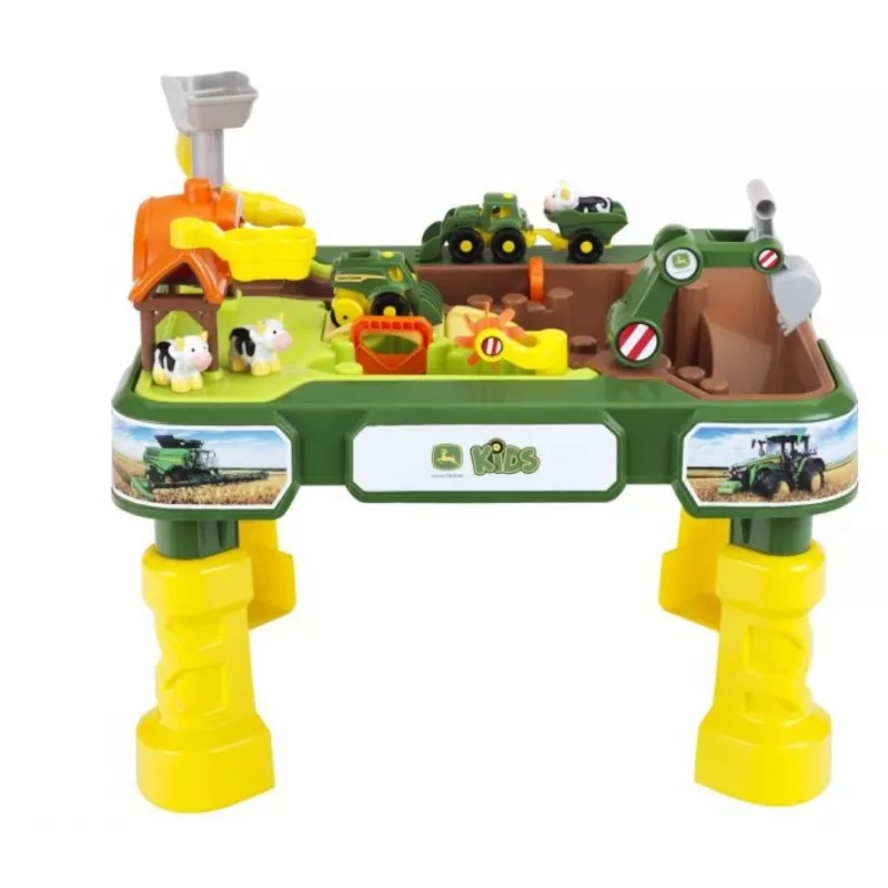 Tavolo con sabbia e acqua KLEIN Theo Klein 3948 — tavolo da gioco per esterni, verde/giallo, per bambini da 1,5 anni