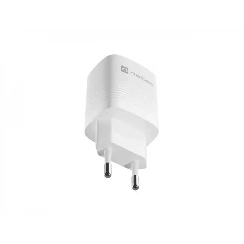 Caricabatterie con filo per dispositivi mobili NATEC NUC-2140, 30W, USB-C PD 3.0 + USB-A, Samsung AFC, bianco