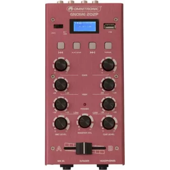Mini mixer Omnitronic GNOME-202P, mixer compatto a 2 canali con EQ a 3 bande