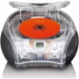 Radio portatile con lettore CD Lenco SCD-24TR — FM, uscita 4W, LCD, antenna telescopica, funzionamento a rete/batteria, 6 batterie C