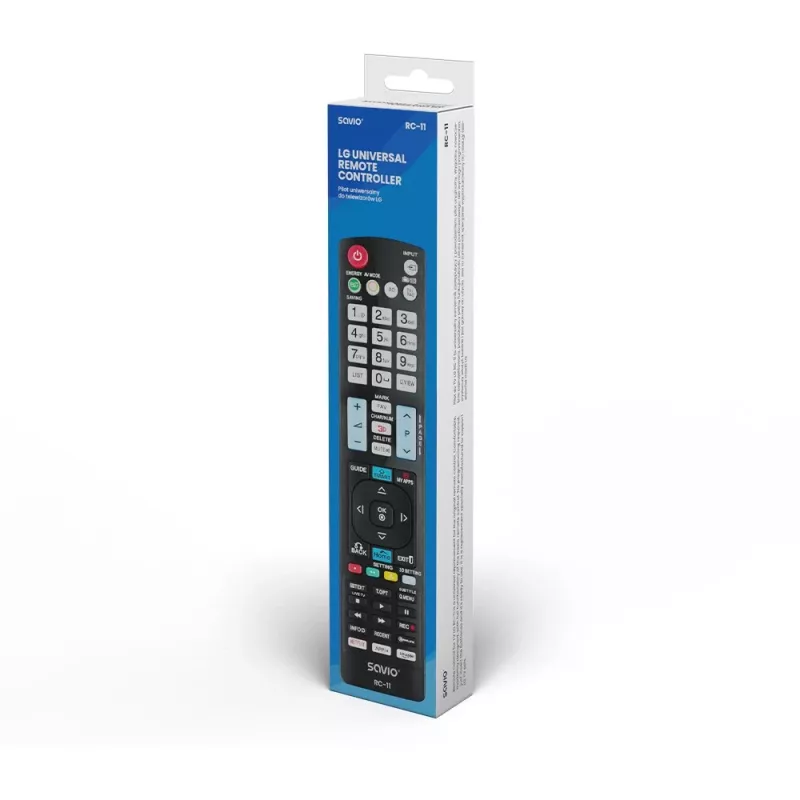 Telecomando a infrarossi SAVIO RC-11 per TV LG, nero, portata 10 m, supporta 1 dispositivo
