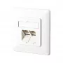 BTR Presa dati E-DAT C6A, Cat.6A, 2 porte, da incasso, bianco puro RAL 9010 Per il collegamento di 2 PC (130C381002-I)
