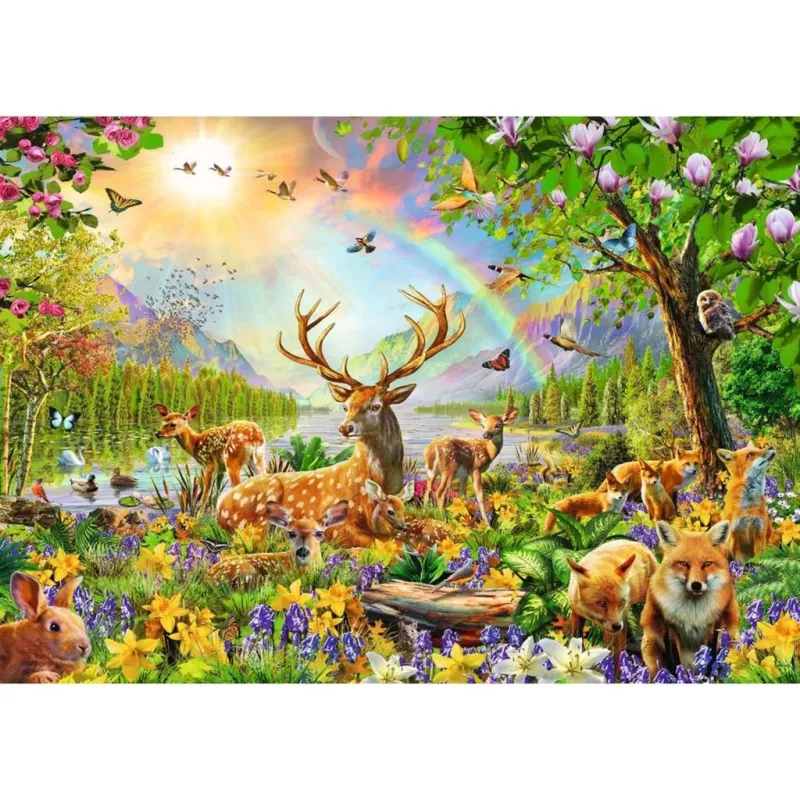 Puzzle per bambini Graceful Deer Family (200 pezzi)