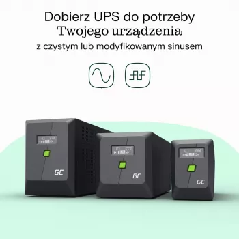 Gruppo di continuità Green Cell UPSLP480 0,75 kVA (480 W) 4 uscite AC, 2×12 V 7 Ah VRLA, tower, AVR