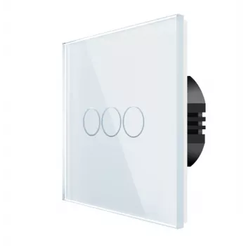 Interruttore a parete touch Spring 3 vie vetro bianco — modello 0