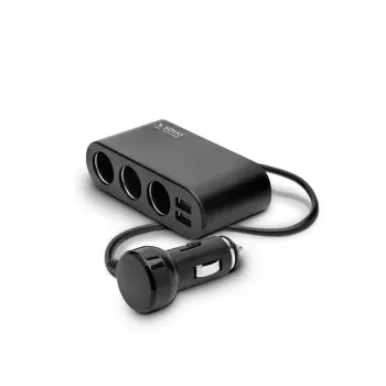 Caricabatterie USB da auto SAVIO SA-024 — caricabatterie universale per dispositivi mobili, ingresso 12–24 V, uscita 5 V, nero, accendisigari