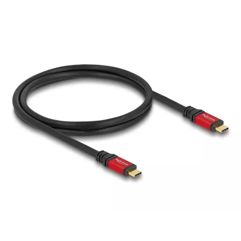 Cavo USB DeLOCK Type-C maschio su maschio 10 Gbps PD 3.0 100 W 1 m rosso metallo