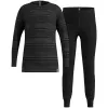 Odlo Set long ACTIVE WARM ECO SET intimo bambino, taglia 140 cm, nero e grigio