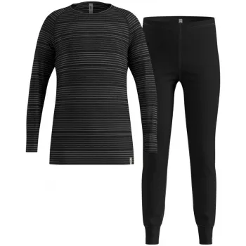 Odlo Set long ACTIVE WARM ECO SET intimo bambino, taglia 140 cm, nero e grigio