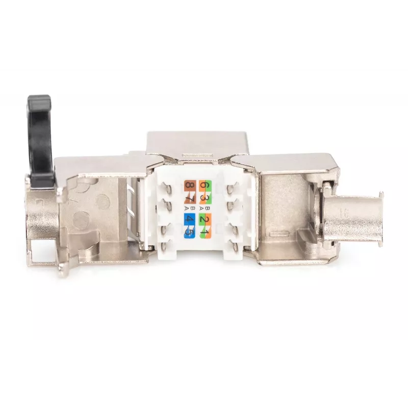 Modulo keystone Digitus CAT 8.1 RJ-45 schermato piatto bianco