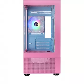 View 170 TG ARGB, case tower rosa, vetro temperato x 2