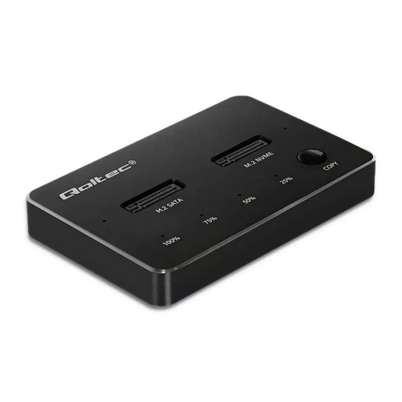 Qoltec 52274 docking station per SSD M.2 | NVMe | SATA | USB-C | DUAL 2 x 2TB