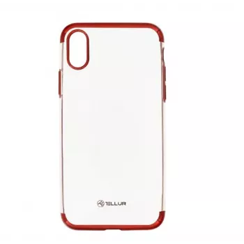 Cover Tellur iPhone X rosso trasparente