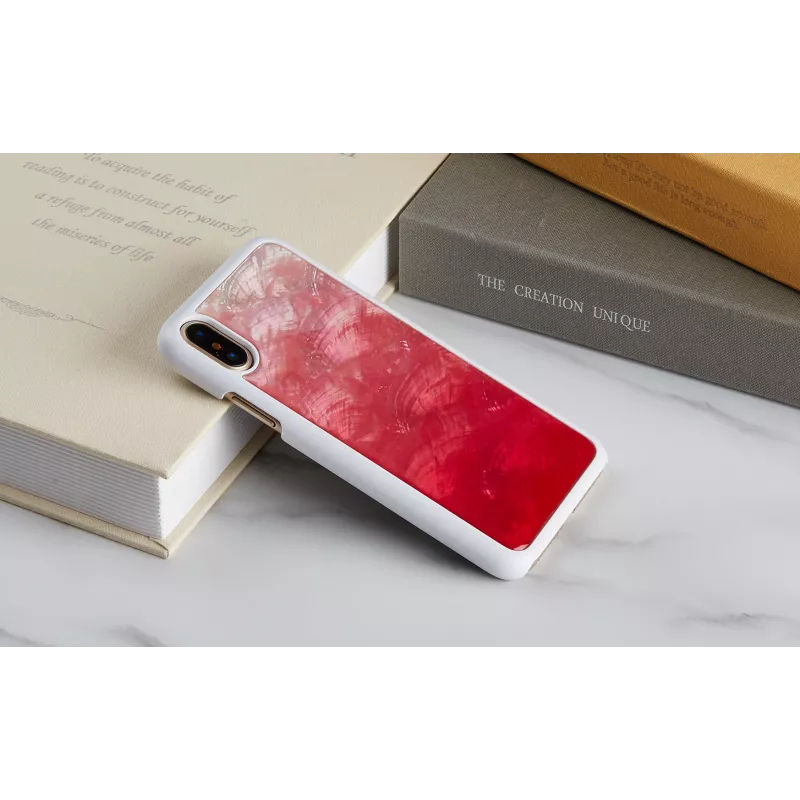 Custodia per cellulare iKins per iPhone XS / iPhone X — Pink Lake White custodia protettiva