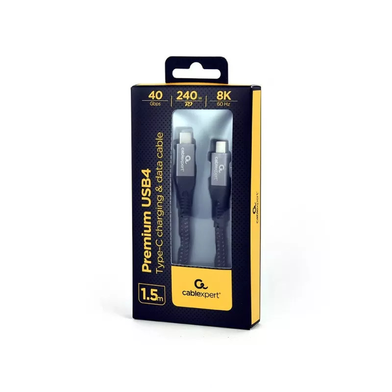 Cavo USB-C a USB-C GEMBIRD CCBP-USB4-CMCM240 1,5 m, USB4 Gen 3x2, 40 Gbit/s, 240 W, nero