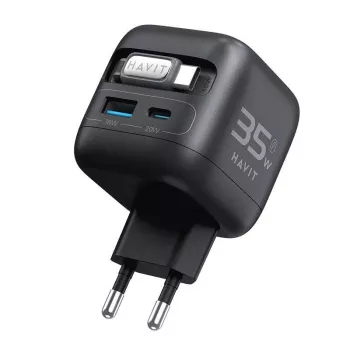 Caricabatterie da viaggio GaN Havit UC250 A-EU 20V 1xUSB-C 0,7m nero