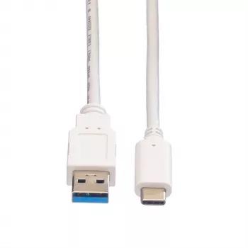 VALUE - cavo USB - USB 3.0 (M) a USB Type-C (M) - 5 V - 900 mA - 50 cm - bianco (11.99.9010)