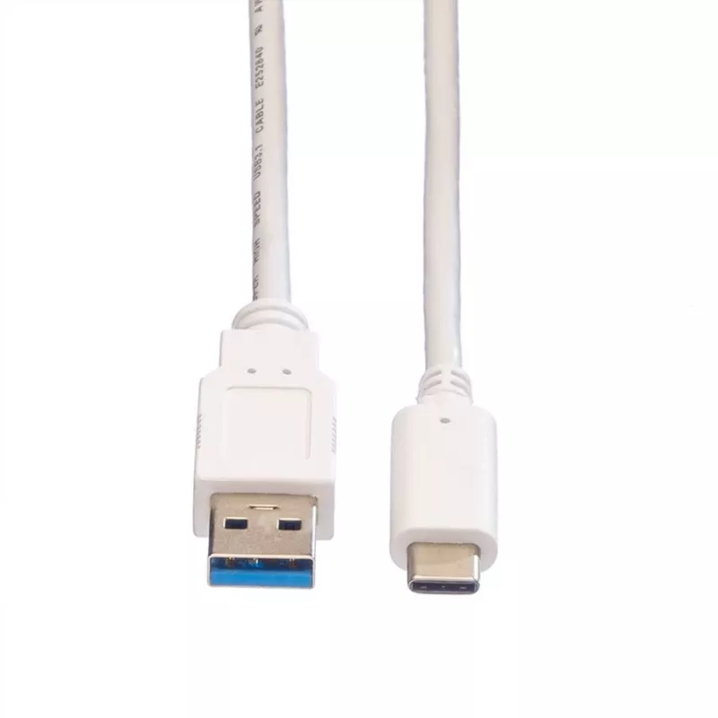 VALUE - cavo USB - USB 3.0 (M) a USB Type-C (M) - 5 V - 900 mA - 50 cm - bianco (11.99.9010)