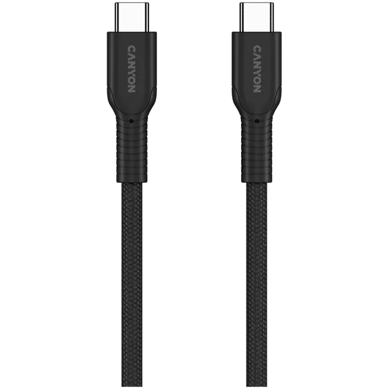 CANYON cavo OnWire 60CL C-C 60W COLOR intrecciato 1m nero