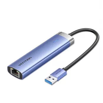 Vention TGFSB hub USB 3.2 Gen 1 (3.1 Gen 1) Type-A 5 porte con Gigabit RJ-45 e USB-C, blu
