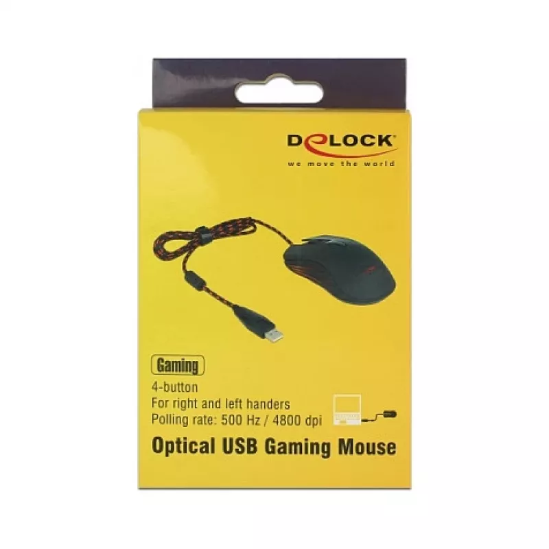 Mouse da gaming DeLOCK 12531 ambidestro USB Type-A ottico 4800 DPI