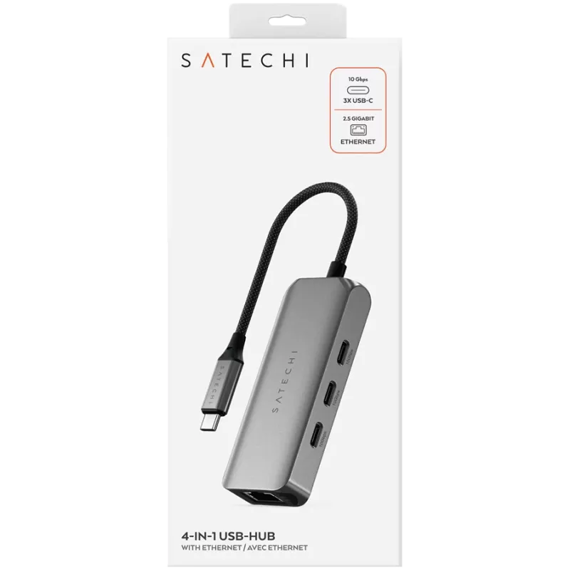 Satechi Docking Station 4-in-1 ST-H3C25EM USB-C 3.2 Gen2 Grigio (ST-H3C25EM)
