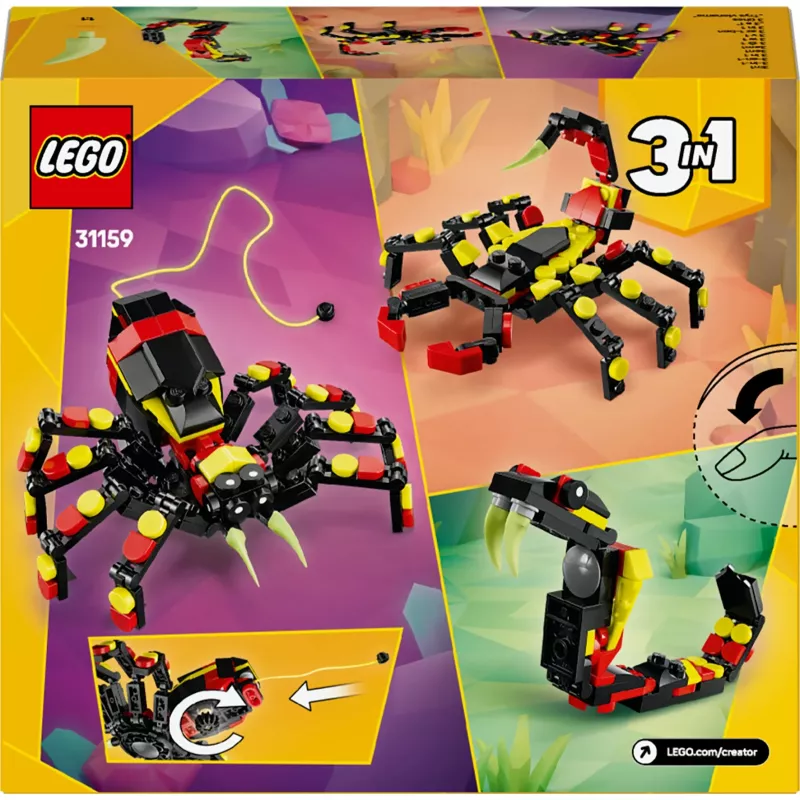 LEGO Creator 3-in-1 modello ragno da costruire 31159 — 153 pezzi, età 7+, 110×150×50 mm