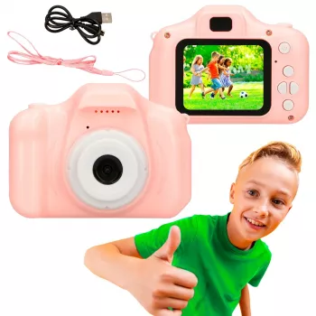 Fotocamera digitale per bambini Extralink H20 rosa 1080P 30fps schermo 2,0