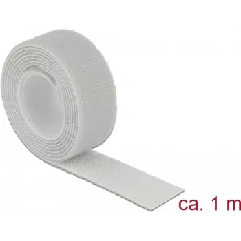 Fascia in velcro DELOCK 18278 — grigio, 20 mm × 1 m, 1 pezzo