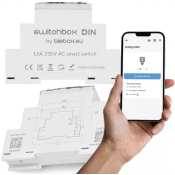 Modulo relè bleBox Switchbox 36806 — unità relè a 8 canali per guida DIN