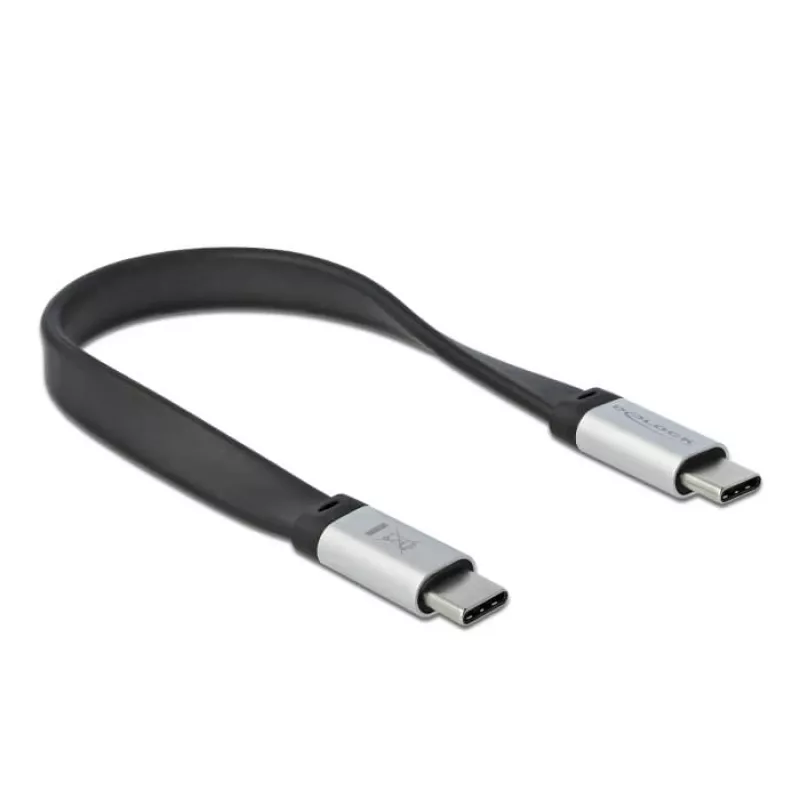Cavo USB DeLOCK 85926 USB 3.2 Gen 2 0,22 m USB C nero argento