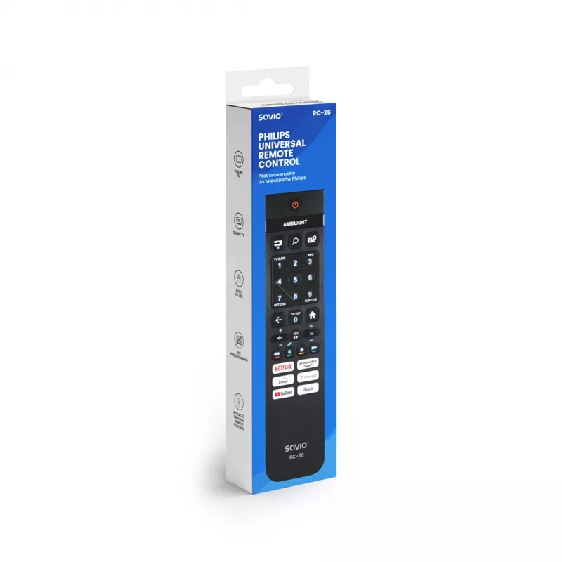 Telecomando Savio RC-26 IR senza fili tasti TV