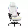 Sedia da gaming in mesh RGB bianca