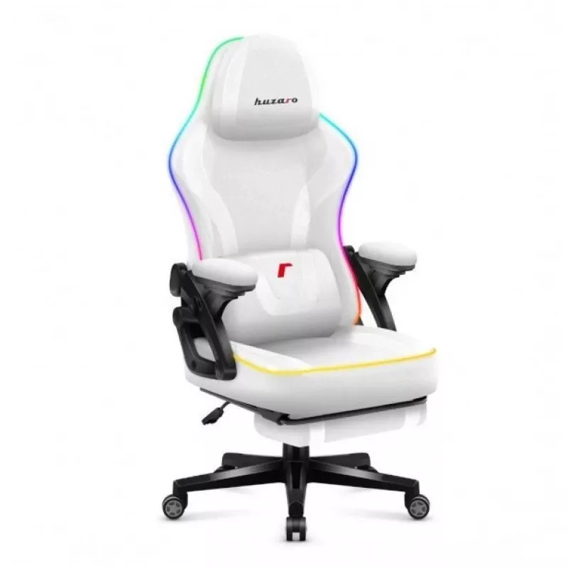 Sedia da gaming in mesh RGB bianca