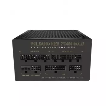 Alimentatore MODECOM VOLCANO HEX GOLD 750W, 80 PLUS Gold, ATX 3.1, modulare, ventola 14 cm