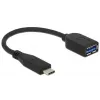 Cavo USB DeLOCK USB 3.1 Gen 2 Type-C/Type-A 0,1 m nero