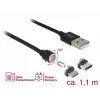 Cavo USB DeLOCK 85723 USB 2.0 1,1 m USB A USB C/Micro-USB B nero