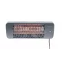Stufa elettrica al quarzo SUNRED LUG-2000W — 2000 W, elemento in vetro al quarzo, per esterni, montaggio a parete, IP24, nero