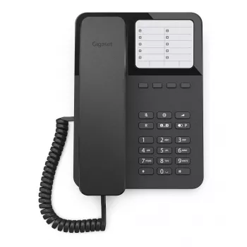 Gigaset DESK 400, telefono analogico, microtelefono con filo, 10 voci, nero - Gigaset DESK 400. Tipo: telefono analogico