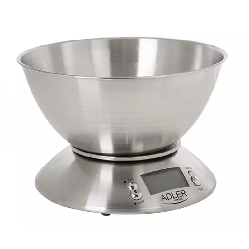 Adler AD 3134 Bilancia da cucina elettronica acciaio inox rotonda