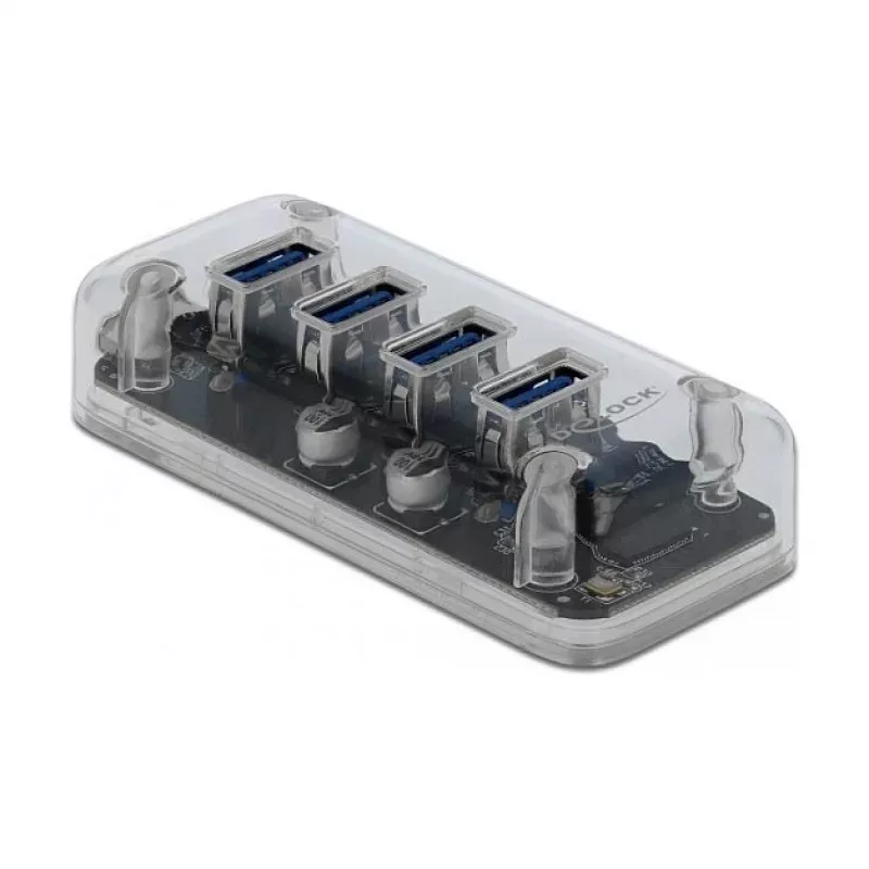 Hub USB DeLOCK 64087 trasparente