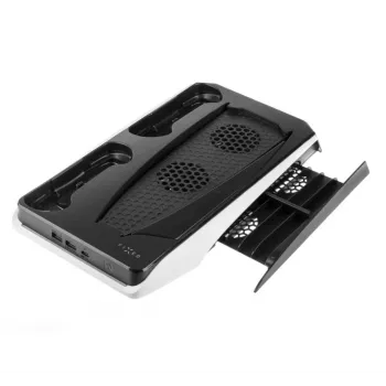 Base di raffreddamento e ricarica FIXED FIXPS5-MCS-BW — stazione multifunzione per controller PS5 DualSense