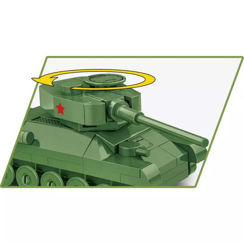 Set di costruzione Cobi modello carro armato T-34-85 — 110 pezzi, età 6+, verde