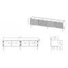 Mobile TV 4D ONDA 200x40x35-54 nero (da terra o da parete)